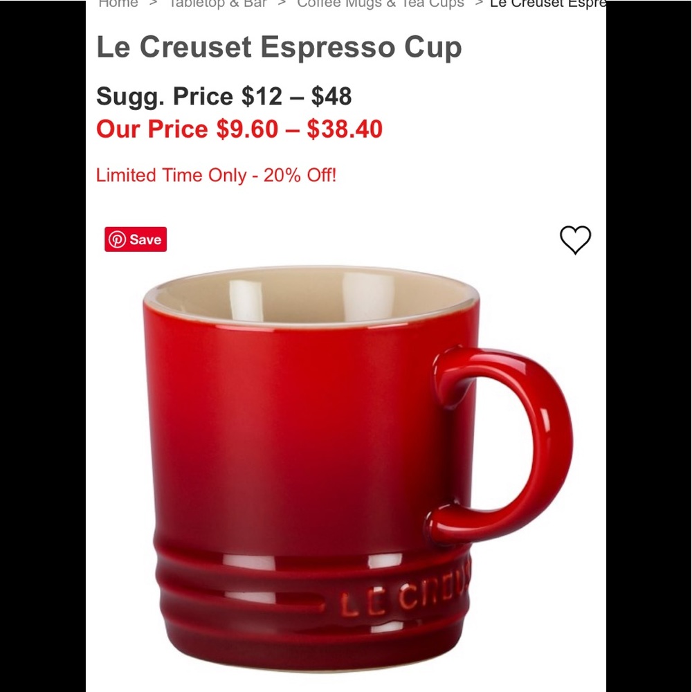 Set of 4 Le Creuset Espresso cups